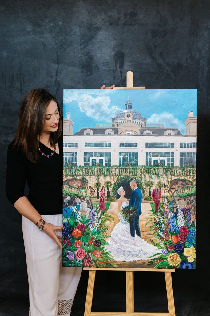 Woman holding live wedding Painting